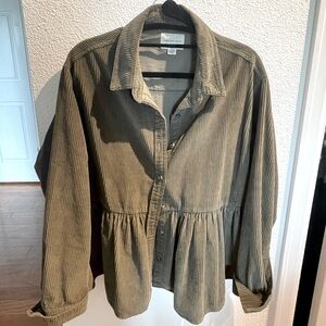 American Eagle corduroy peplum top